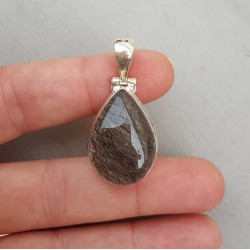 Zilveren hanger met druppelvormige Toermalijnkwarts