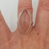 Zilveren ring gezet met grote marquise Rozenkwarts 16 mm
