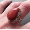 Zilveren ring rode Jaspis gezet in bewerkte setting 18.5 mm