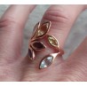 Vergulde zilveren ring gezet met multi edelsteen 17.3 mm