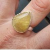 Zilveren ring cabochon gouden Rutielkwarts 17.7 mm