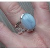Zilveren ring gezet met blauw Lace Agaat ring maat 18 mm