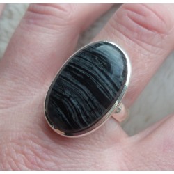 Zilveren ring gezet met zebra Jaspis ring maat 18.5 mm
