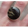 Zilveren ring gezet met ronde gouden Seraphiniet 19.7 mm