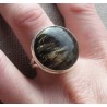 Zilveren ring gezet met ronde gouden Seraphiniet 19.7 mm