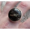 Zilveren ring gezet met ronde gouden Seraphiniet 20.5 mm