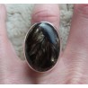 Zilveren ring gezet met ovale gouden Seraphiniet 17.5 mm