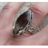 Zilveren ring marquise groene Amethist in bewerkte setting 17 mm