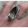 Zilveren ring ovale groene Amethist bewerkte setting 17.5 mm