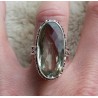 Zilveren ring ovale groene Amethist bewerkte setting 17.5 mm