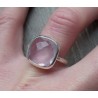 Zilveren ring met vierkante facet Rozenkwarts 17.3 mm