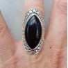 Zilveren ring met marquise zwarte Onyx 16.5 mm