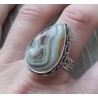 Zilveren ring met Laguna Lace Agaat en bewerkte setting 19 mm