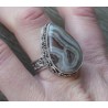 Zilveren ring met Laguna Lace Agaat en bewerkte setting 19 mm