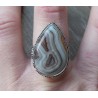 Zilveren ring met Laguna Lace Agaat en bewerkte setting 19 mm
