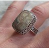 Zilveren ring met Laguna Lace Agaat bewerkte setting 17.5 mm