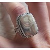 Zilveren ring met Laguna Lace Agaat bewerkte setting 17.5 mm