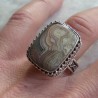 Zilveren ring met Laguna Lace Agaat bewerkte setting 17.5 mm