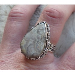 Zilveren ring Laguna Lace Agaat bewerkte setting 18.5