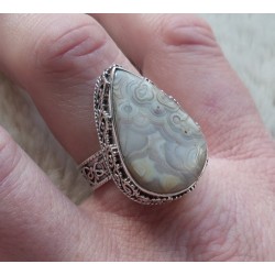 Zilveren ring Laguna Lace Agaat bewerkte setting 18.5