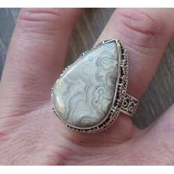 Zilveren ring Laguna Lace Agaat bewerkte setting 18.5
