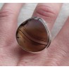 Zilveren ring gezet met brede druppelvorm Montana Agaat 18 mm