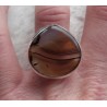 Zilveren ring gezet met brede druppelvorm Montana Agaat 18 mm