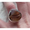 Zilveren ring gezet met brede druppelvorm Montana Agaat 18 mm