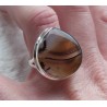 Zilveren ring gezet met brede druppelvorm Montana Agaat 18 mm