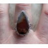 Zilveren ring druppelvorm Montana Agaat bewerkte setting 18.5 mm
