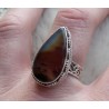 Zilveren ring druppelvorm Montana Agaat bewerkte setting 18.5 mm