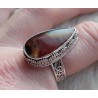 Zilveren ring druppelvorm Montana Agaat bewerkte setting 18.5 mm