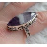 Zilveren ring marquise Chevron Amethist in bewerkte setting 19 m