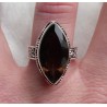 Zilveren ring met marquise Smokey Topaas bewerkte setting 17.5 m
