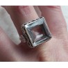 Zilveren ring vierkante witte Topaas bewerkte setting 19 mm