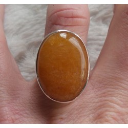 Zilveren ring gezet met Kersenkwarts (aardbeikwarts) maat 17.5 m
