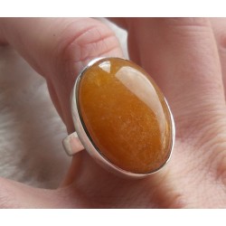 Zilveren ring gezet met Kersenkwarts (aardbeikwarts) maat 17.5 m