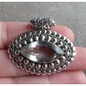 Zilveren hanger met facet marquise wit Topaas bewerkte setting