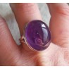 Zilveren ring gezet met grote cabochon Amethist 20.5 mm
