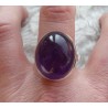 Zilveren ring gezet met grote cabochon Amethist 20.5 mm