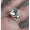 Zilveren ring gezet met ronde witte Topaas 18.7 mm