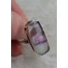 Zilveren ring rechthoekige Blue John ring maat 18.5 mm