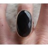Zilveren ring gezet met ovale facet Onyx 17 mm