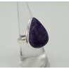 Zilveren ring met druppelvormige Charoiet 17.3 mm