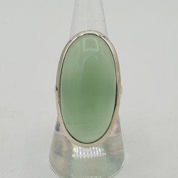 Zilveren ring gezet met ovale aqua Chalcedoon 18.5 mm
