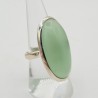 Zilveren ring gezet met ovale aqua Chalcedoon 18.5 mm