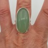 Zilveren ring gezet met ovale aqua Chalcedoon 18.5 mm