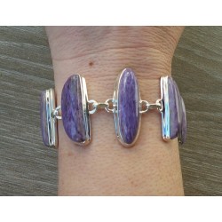Zilveren armband gezet met Charoiet
