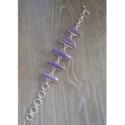 Zilveren armband gezet met Charoiet