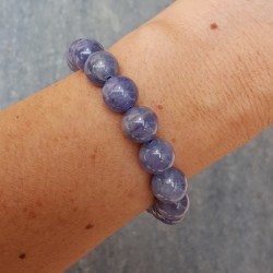 Stretch armband met Tanzaniet kralen